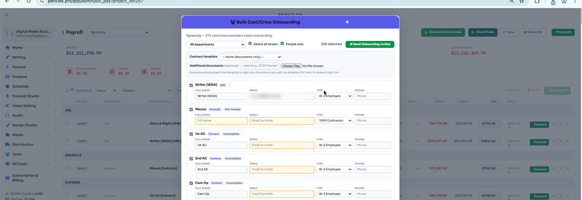 Pericles crew onboarding QR handoff interface