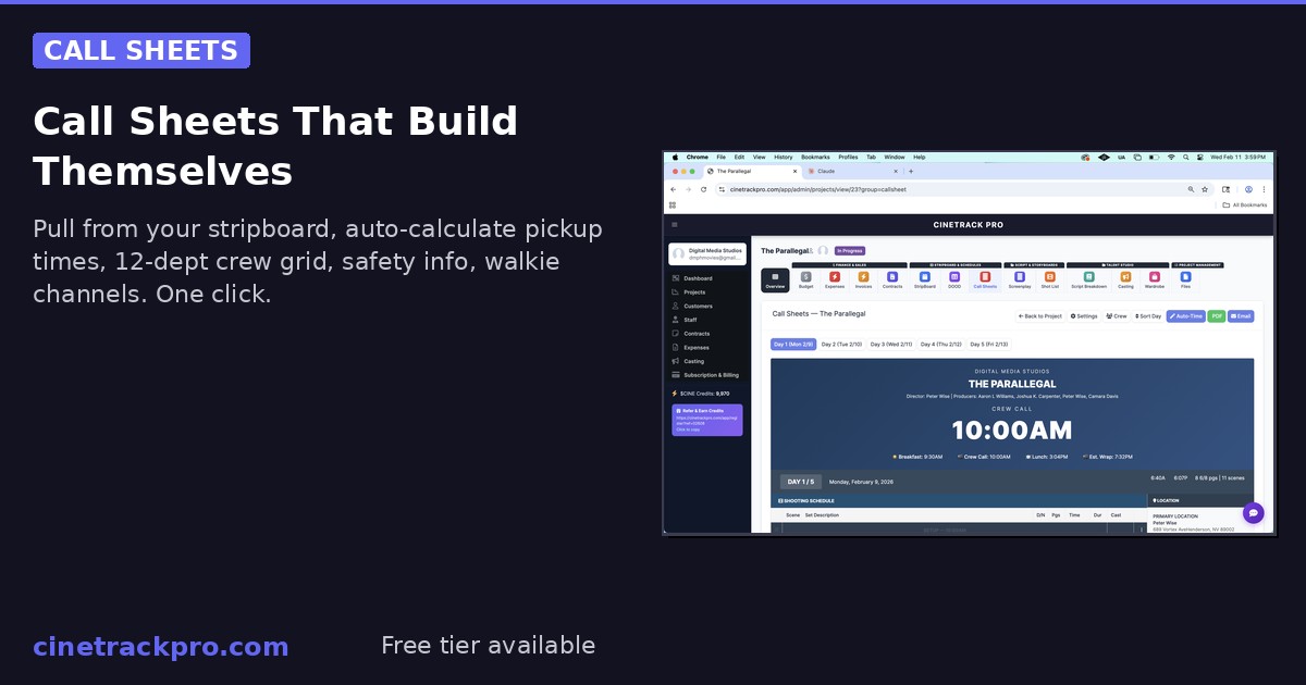 Automated Call Sheets
